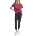 Womens Cotton Stud Logo Knot-Front T-Shirt