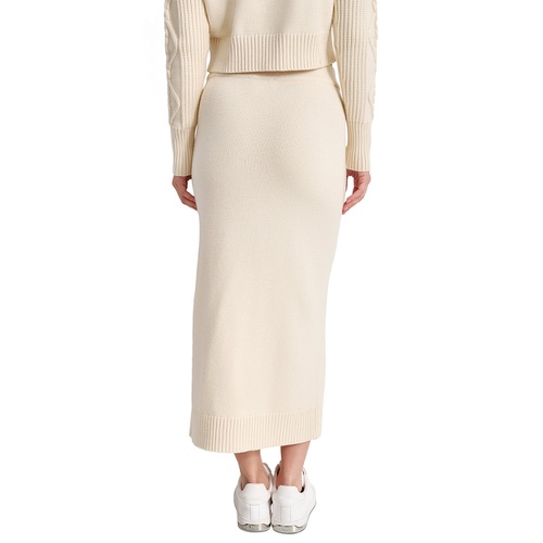 DKNY Womens Cable Knit Sweater Midi Skirt