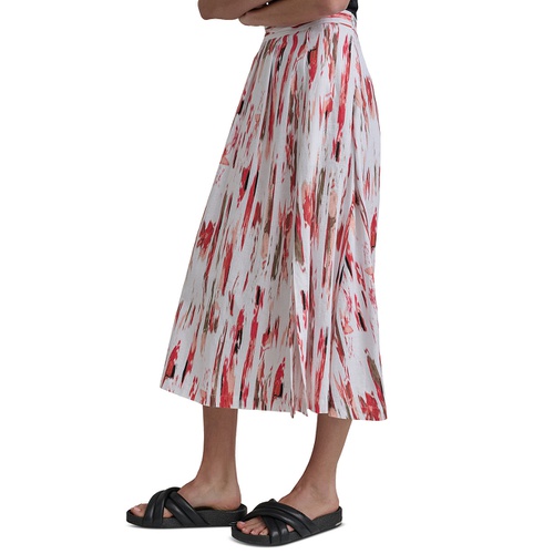 DKNY Womens Printed Midi Skirt