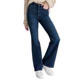 Womens High-Rise Flare-Leg Ankle Jeans