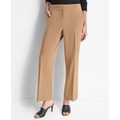 Womens Mid-Rise Wide-Leg Pleat-Front Pants