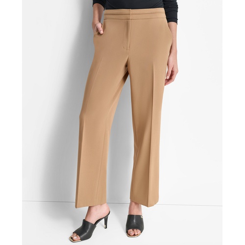 DKNY Womens Mid-Rise Wide-Leg Pleat-Front Pants