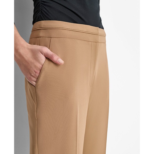 DKNY Womens Mid-Rise Wide-Leg Pleat-Front Pants