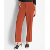 Womens Mid-Rise Wide-Leg Pleat-Front Pants