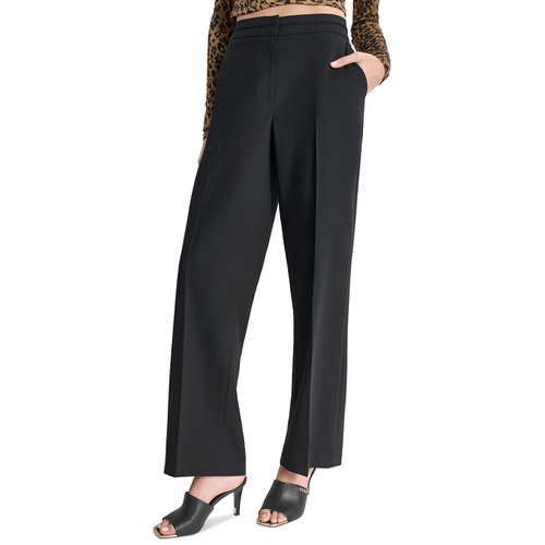 DKNY Petite Seamed Waistband Wide-Leg Pants