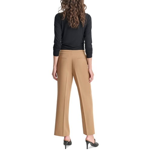 DKNY Petite Seamed Waistband Wide-Leg Pants