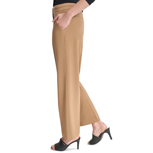 DKNY Petite Seamed Waistband Wide-Leg Pants