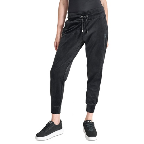 DKNY Womens Platinum Velour Slim-Fit Joggers