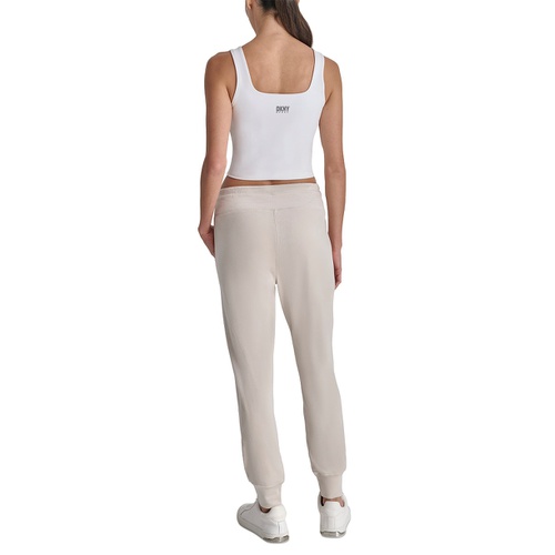 DKNY Womens Platinum Velour Slim-Fit Joggers