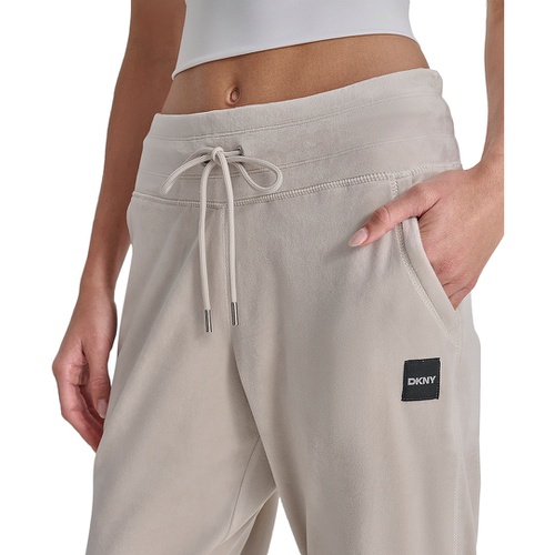 DKNY Womens Platinum Velour Slim-Fit Joggers