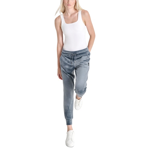 DKNY Womens Platinum Velour Slim-Fit Joggers