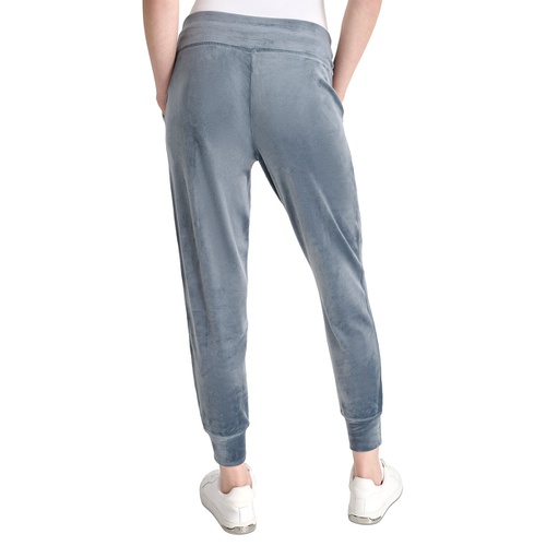 DKNY Womens Platinum Velour Slim-Fit Joggers