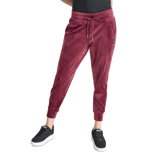 DKNY Womens Platinum Velour Slim-Fit Joggers