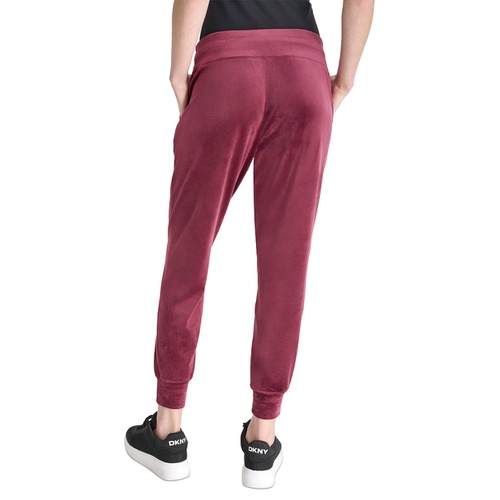 DKNY Womens Platinum Velour Slim-Fit Joggers