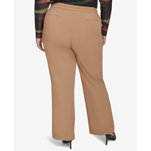 DKNY Plus Size Seamed Waistband Wide-Leg Pants