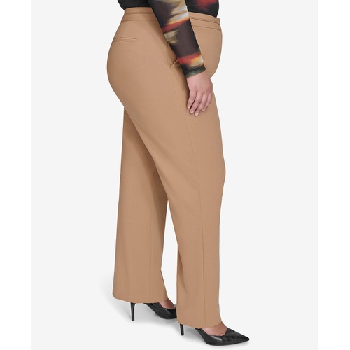 DKNY Plus Size Seamed Waistband Wide-Leg Pants