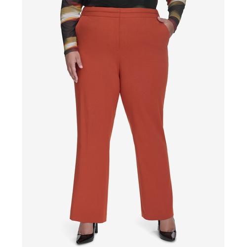 DKNY Plus Size Seamed Waistband Wide-Leg Pants