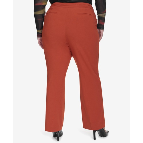 DKNY Plus Size Seamed Waistband Wide-Leg Pants