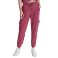 Womens Studded-Logo Cargo Jogger Fleece Sweatpants