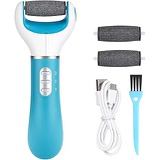 DMH Callus Remover for Feet, Portable Electronic Foot File Pedicure Tool, Dead Skin Remover for Feet, with 3 Rollers and 1 Cleaning Brush, Rechargeable (Blue)