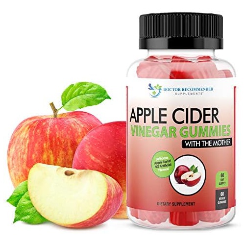  DOCTOR RECOMMENDED SUPPLEMENTS Apple Cider Vinegar Gummy Vitamins - 60 Day Supply of Apple Cider Vinegar Gummies with The Mother, B9, B12, Gluten-Free, Vegan, Non-GMO ACV for Immunity & Boost Energy, Delicious A