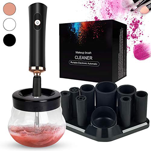  New Pro 2020 Upgraded Electric Makeup Brush Cleaner and Dryer,DOTSOG Automatic Brush Spinner for all brushes,Wash and Dry in Seconds,with 8 Size Rubber Collars