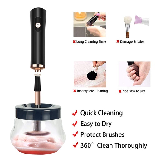  New Pro 2020 Upgraded Electric Makeup Brush Cleaner and Dryer,DOTSOG Automatic Brush Spinner for all brushes,Wash and Dry in Seconds,with 8 Size Rubber Collars