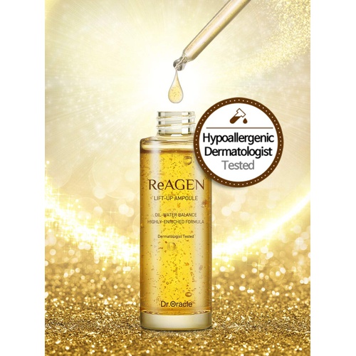  Lift-Up Ampoule with Gold Vitamin C Anti Aging Face Serum ,Hyaluronic Acid Essence, Moisturizer for face Dermatologist tested (1.01o.z) ReAGEN by Dr. Oracle