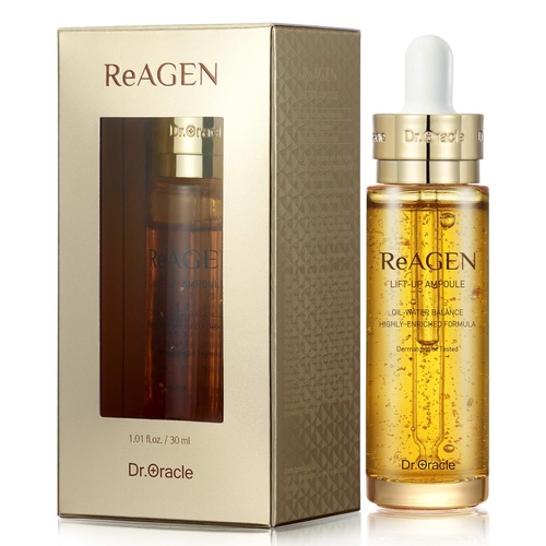  Lift-Up Ampoule with Gold Vitamin C Anti Aging Face Serum ,Hyaluronic Acid Essence, Moisturizer for face Dermatologist tested (1.01o.z) ReAGEN by Dr. Oracle