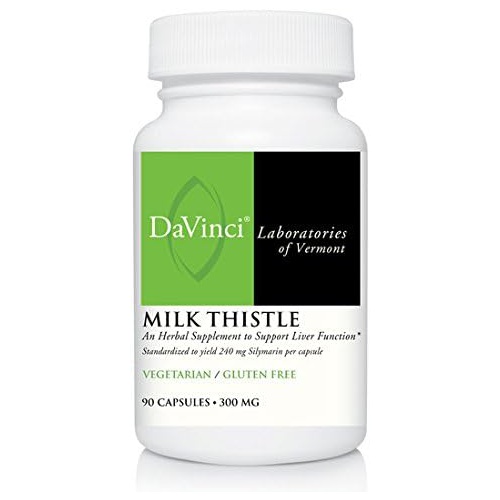  DaVinci Laboratories of Vermont DaVinci Labs Milk Thistle - Dietary Supplement to Support Liver Detoxification and Function, Kidney Health and Healthy Digestion* - With Milk Thistle and More - Gluten-Free - 90 Ve