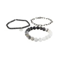 Dee Berkley Black Ombre Gemstone Bracelet Stack