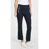 Derek Lam 10 Crosby Robertson Cropped Flare Trousers with Sailor Buttons