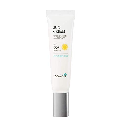  Derma J Premium Sunscreen with SPF 50+/PA++++ 50ml/1.69 fl.oz.- Perfect UV Protection with Peptide- Dermatologist Tested and Recommended- Daily Moisturizer Facial Sun Cream for All