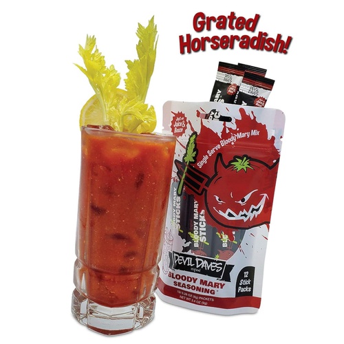  Devil Daves Original Bloody Mary Sticks Devil Daves Bloody Mary Seasoning | 12 Pack Pouch