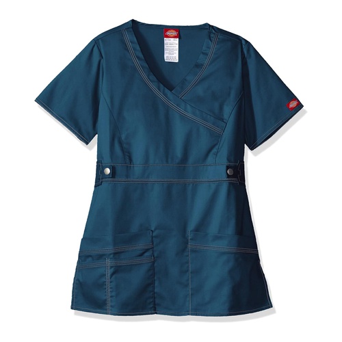 디키즈 Dickies Scrubs Womens Gen Flex Mock Wrap Shirt