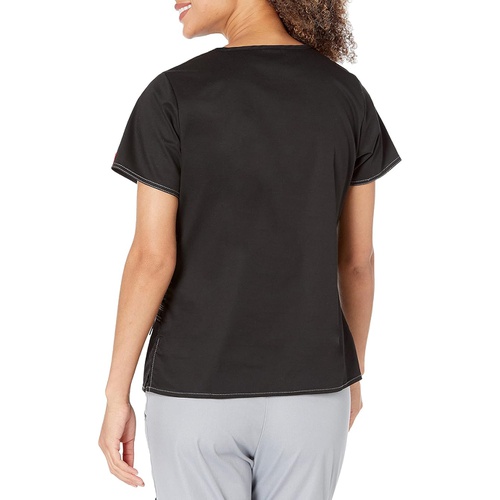 디키즈 Dickies Womens GenFlex Junior-fit V-Neck Scrub Shirt