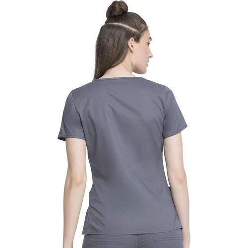 디키즈 Dickies Womens GenFlex Junior-fit V-Neck Scrub Shirt