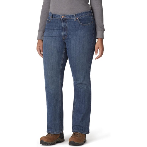 디키즈 Dickies Womens Perfect Shape Denim Jean-Bootcut Stretch Plus Size