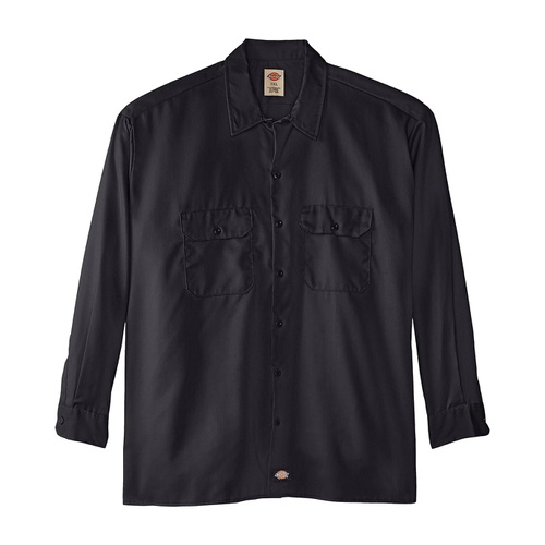 디키즈 Dickies Mens Long Sleeve Flex Twill Work Shirt Big