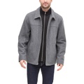Dockers Mens Wool Blend Open Bottom Jacket with Quilted Bib
