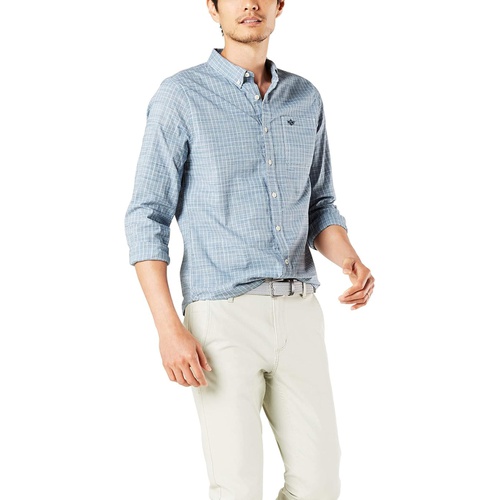 닥커스 Dockers Mens Long Sleeve Alpha Icon Button Down Shirt