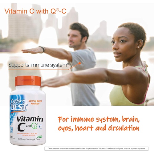  Doctors Best Vitamin C with Quali-C 1000 mg, Healthy Immune System, 360 Count (Pack of 1)