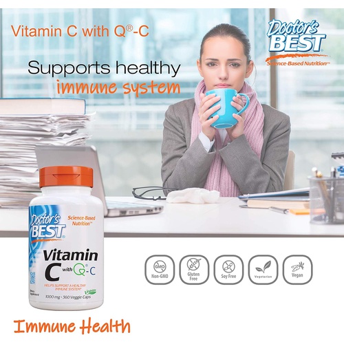  Doctors Best Vitamin C with Quali-C 1000 mg, Healthy Immune System, 360 Count (Pack of 1)