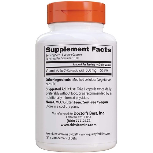  Doctors Best Best Vitamin C 500mg, 120 Count