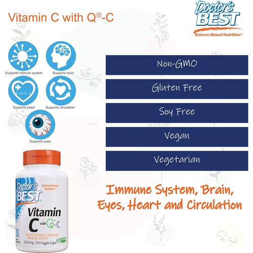  Doctors Best Best Vitamin C 500mg, 120 Count