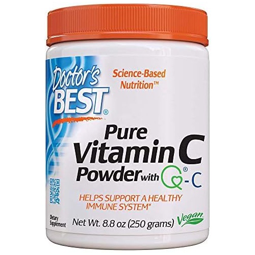  Doctors Best Vitamin C Powder with Quali-C, Healthy Immune System, Brain, Eyes, Heart and Circulation, Joints, Sourced from Scotland, 250G, 8.8 Ounce (Pack of 1)