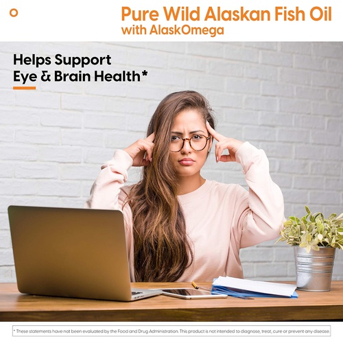  Doctors Best Pure Wild Alaskan Fish Oil with AlaskOmega, Heart, Brain, Mental Wellbeing, Eyes, Non-GMO, Gluten Free, 180 Marine Softgels