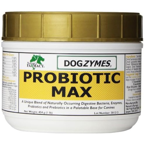  Dogzymes Probiotic Max -10 Billion CFUs Probiotics, Prebiotics, Digestive Enzymes (1 Pound)