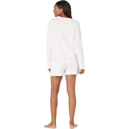  Donna Karan Long Sleeve Sleep Top and Shorts