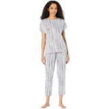 Donna Karan Long Sleeve Sleep Top and Crop Pants